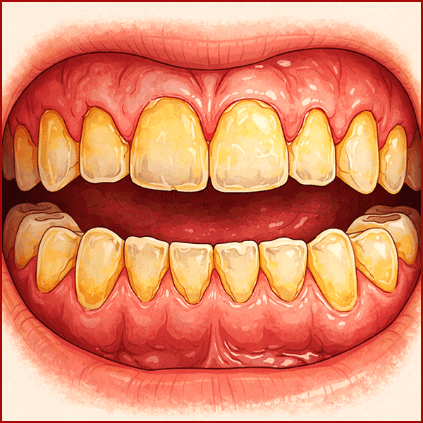 Dental erosion caused by acid reflux